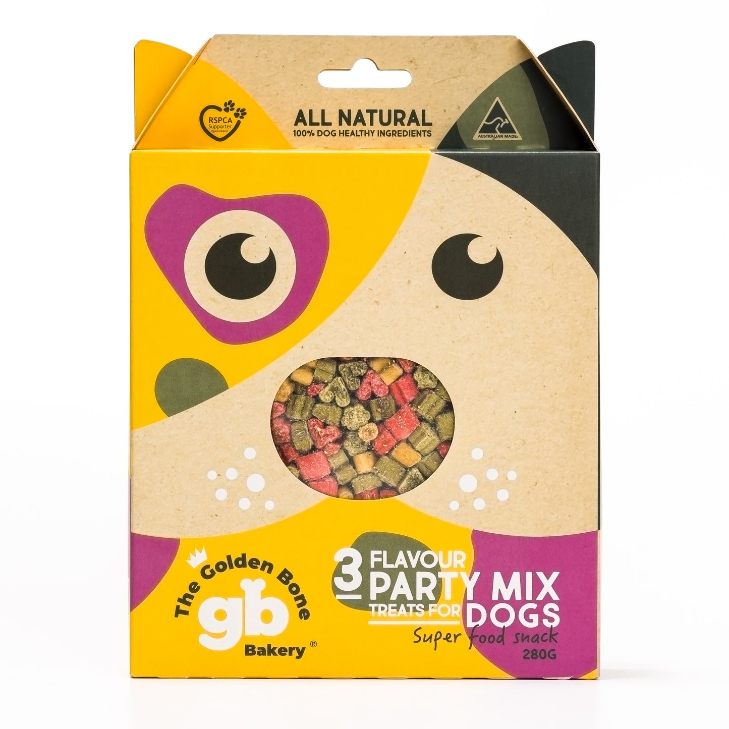 THE GOLDEN BONE BAKERY 3 Flavour Party Mix Superfood treats 280g
