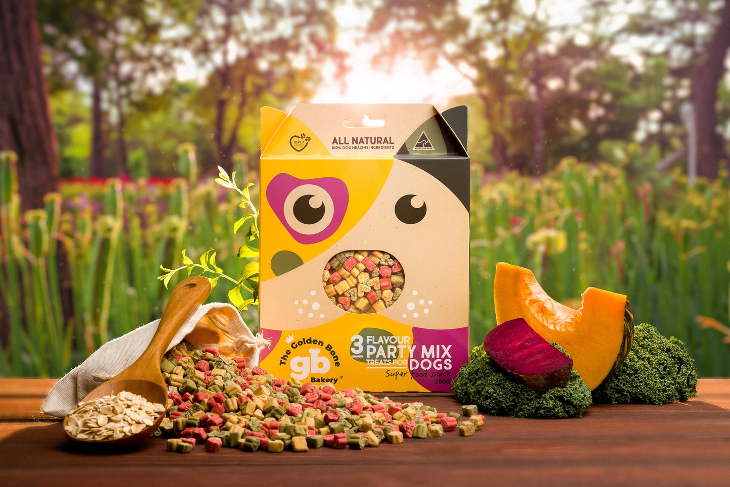 THE GOLDEN BONE BAKERY 3 Flavour Party Mix Superfood treats 280g