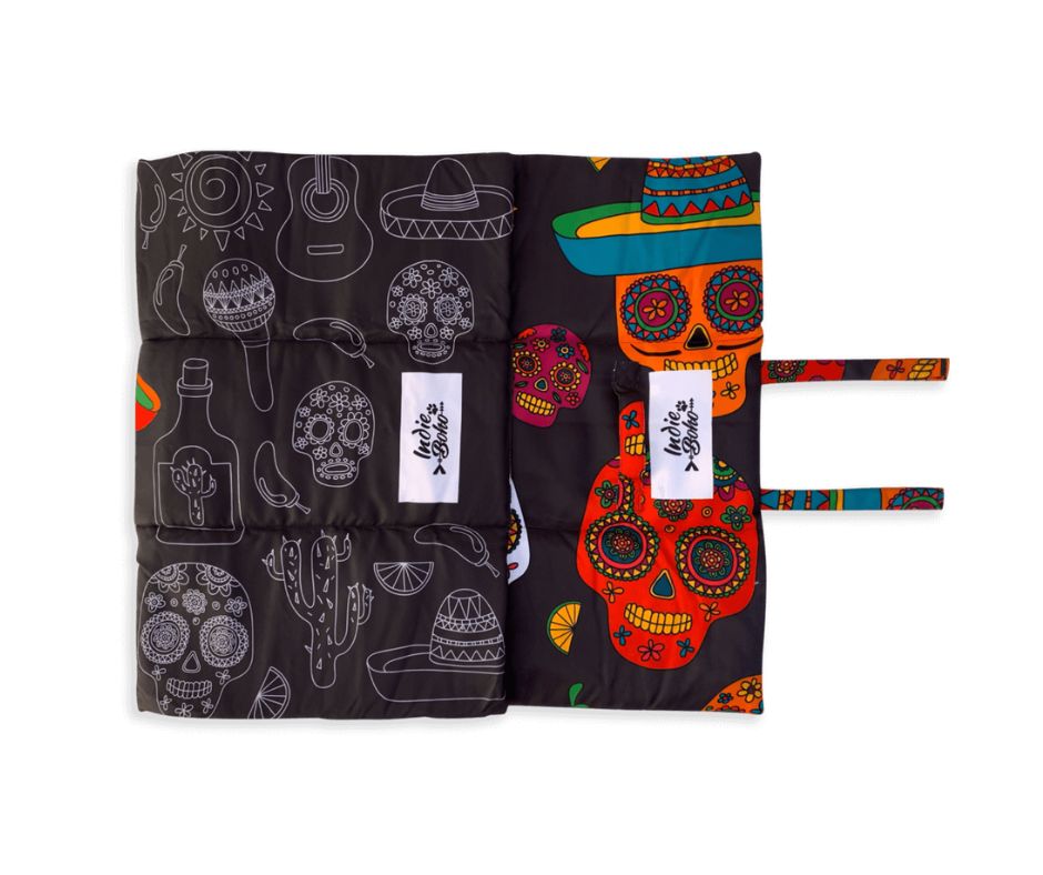 INDIEBOHO Travel Mat Regular 100x70cm mexican skulls