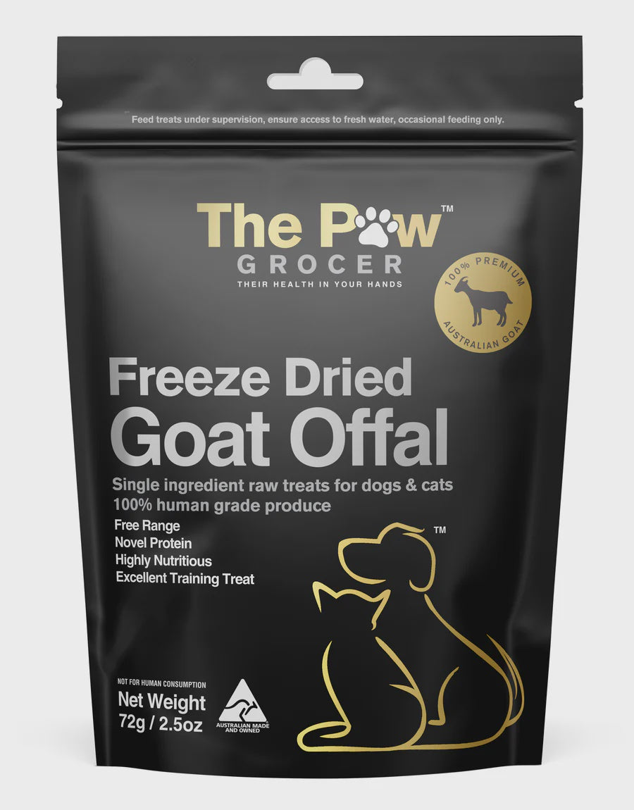 THE PAW GROCER Black Label Freeze Dried Goat Offal 72g