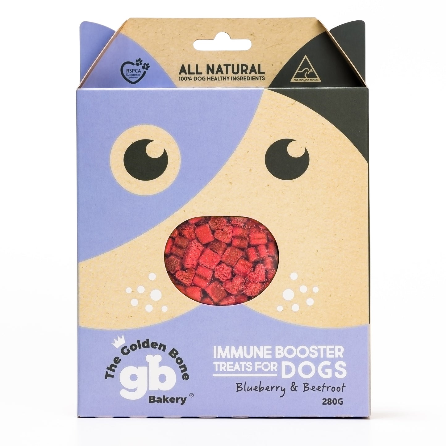 THE GOLDEN BONE BAKERY Immune Booster Treats with Blueberries & Beetroot 280g