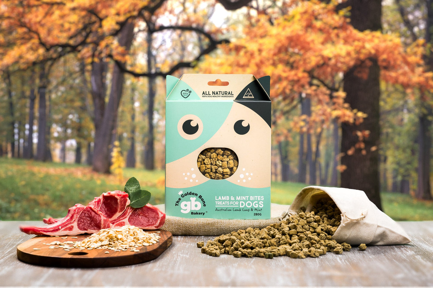 THE GOLDEN BONE BAKERY Lamb Lung & Mint Bites 280g