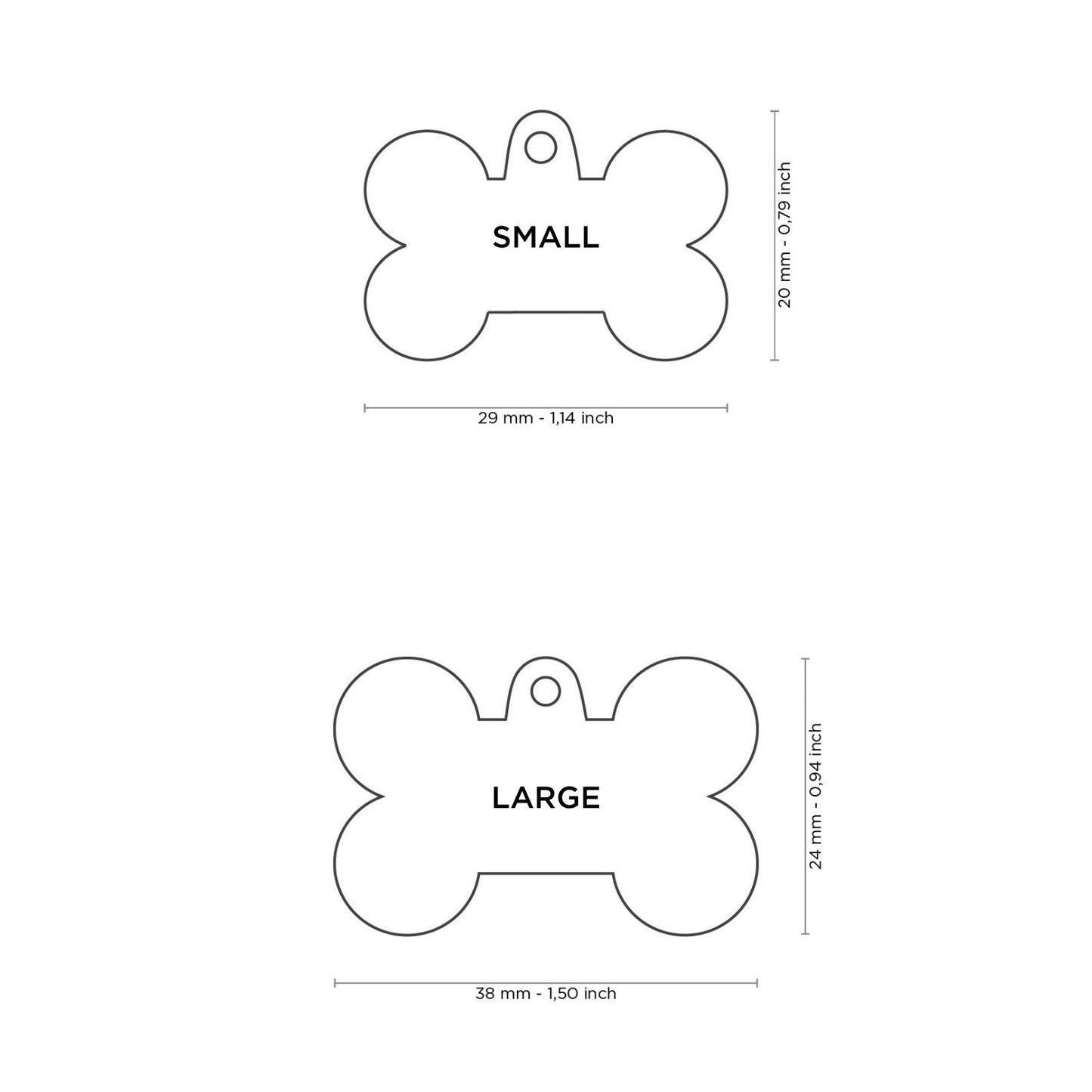 MyFamily Dog ID Tag / Basic Handmade Bone