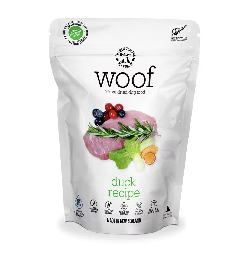 The NZ Pet Food - WOOF DUCK - Freeze Dried Dog Food