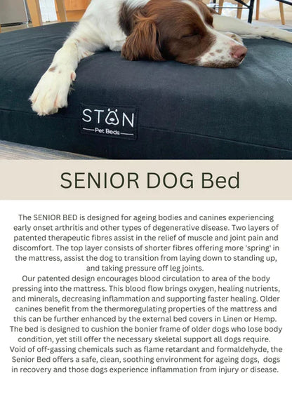 STAN Senior Dog Bed in Linen / Mustard