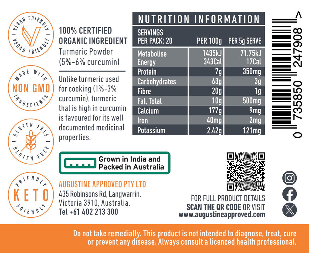 Augustine Approved Turmeric Powder 100g