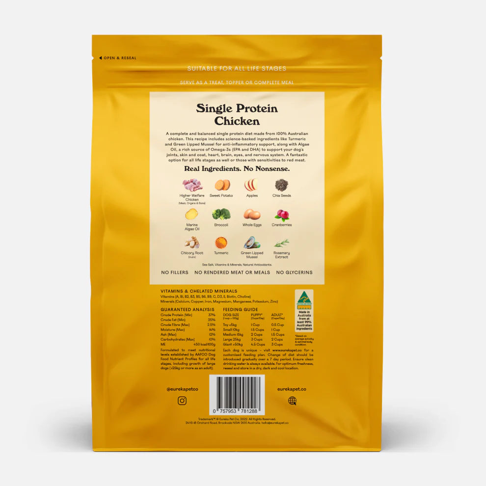 Eureka Air Dried Food - Single Protein Chicken
