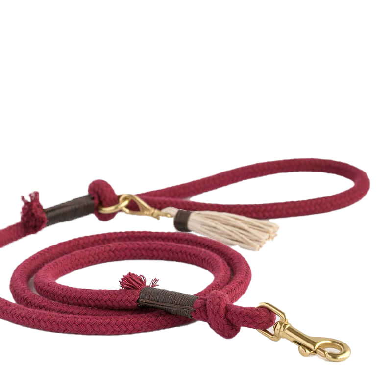 Plum Red Organic Cotton Leash