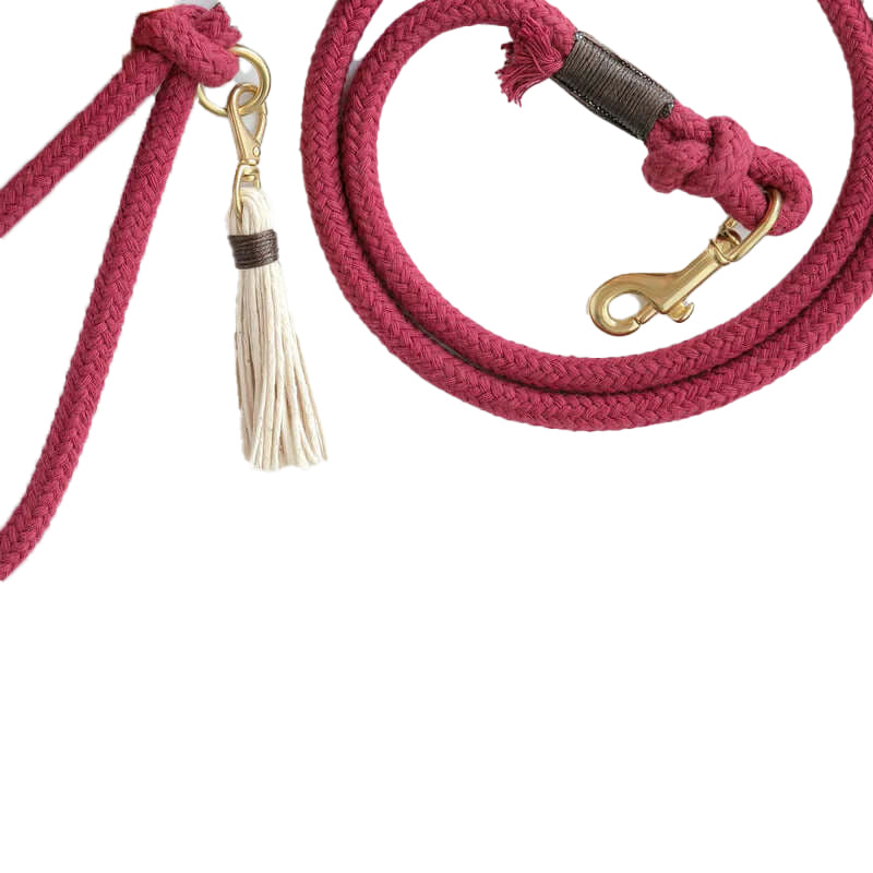 Plum Red Organic Cotton Leash