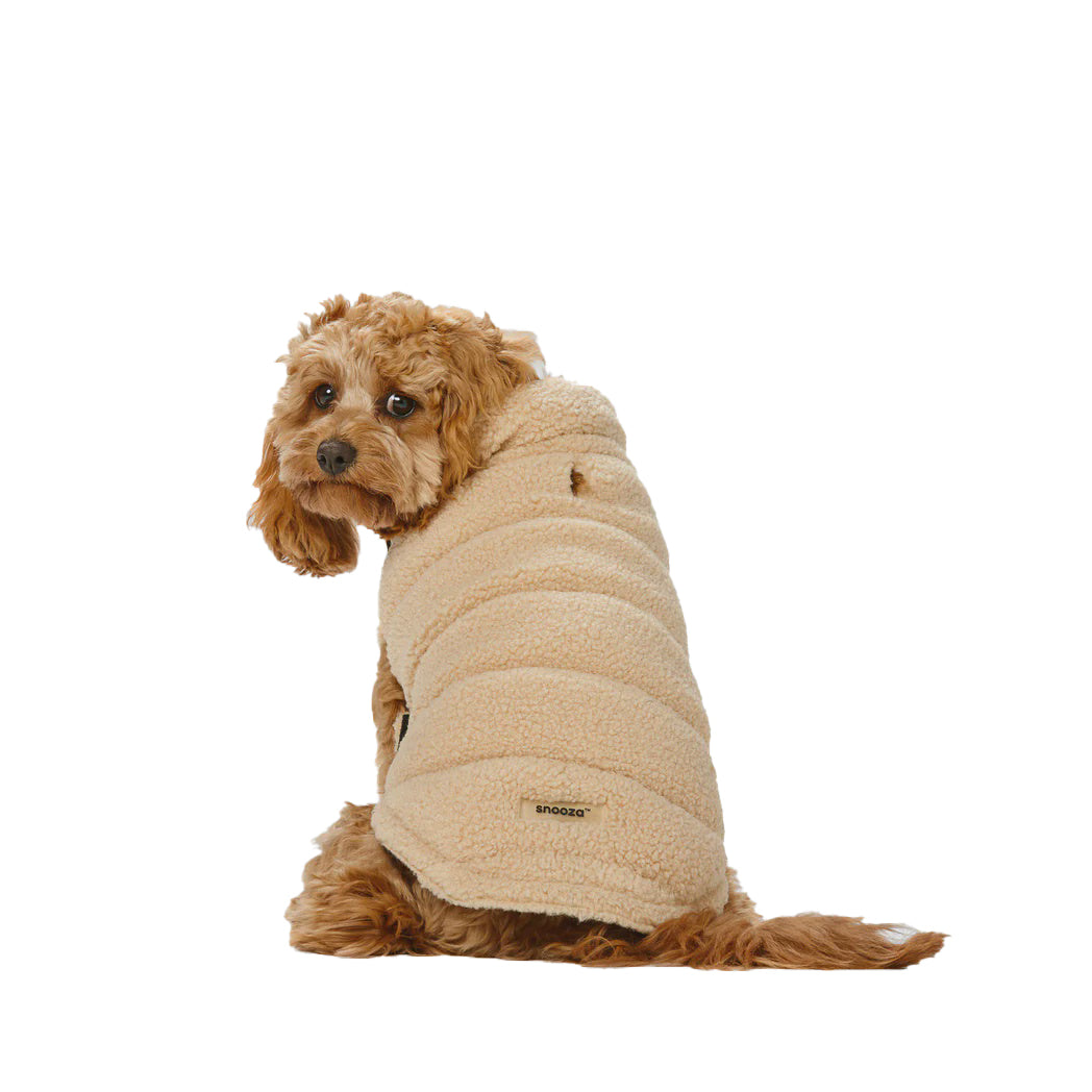 Boucle Teddy Puffer Jacket Caramel