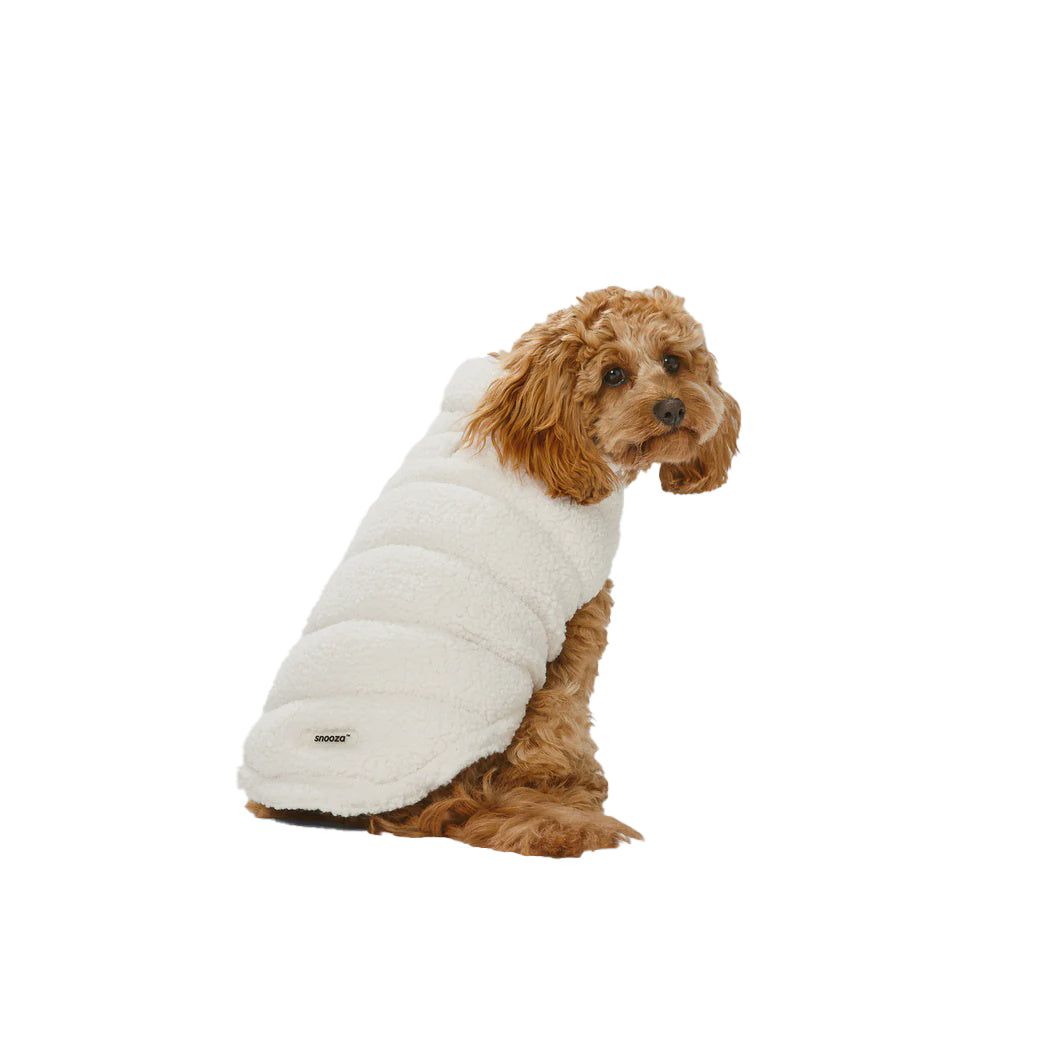 Boucle Teddy Puffer Jacket Milk