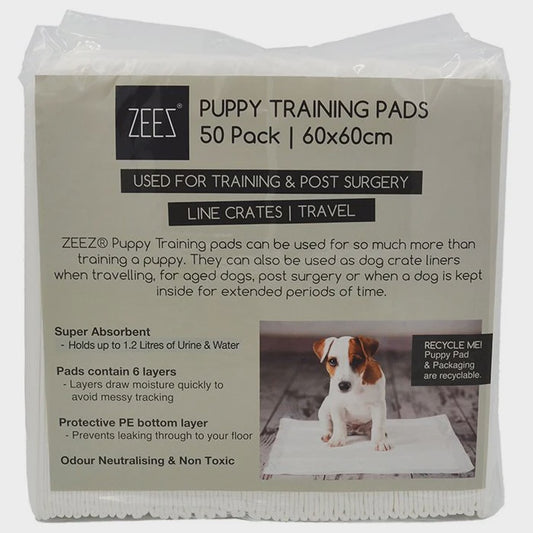 ZEEZ PUPPY TRAINING PADS 60x60cm - 50pk