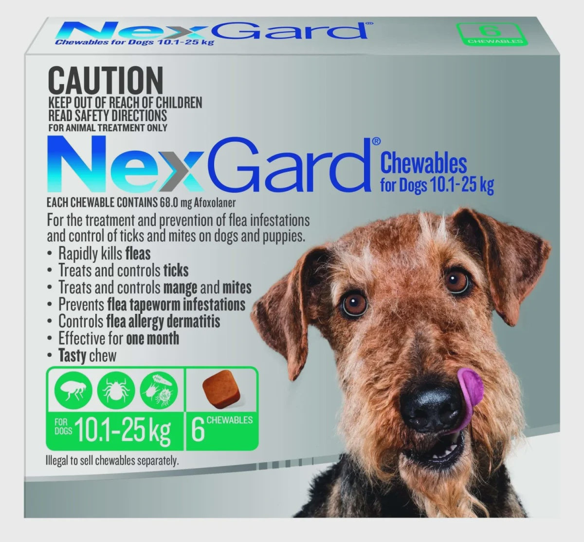 NEXGARD LARGE 10.1 - 25KS 6 pack GREEN