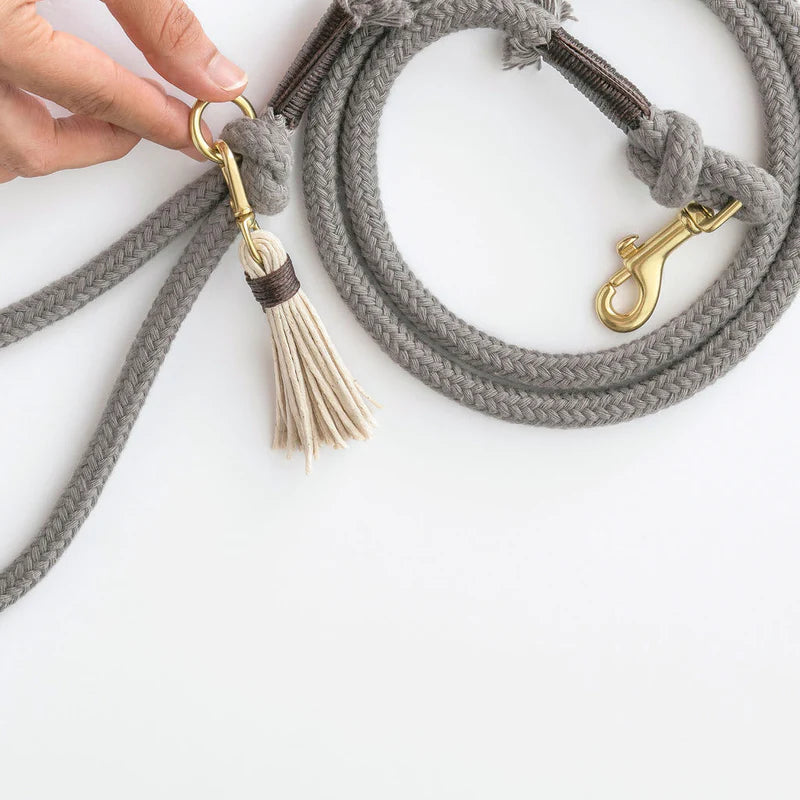 Stone Grey Organic Cotton Leash