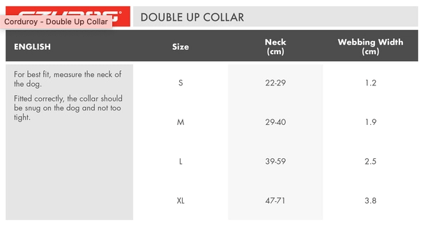EZYDOG COLLAR DOUBLE UP CORDUROY