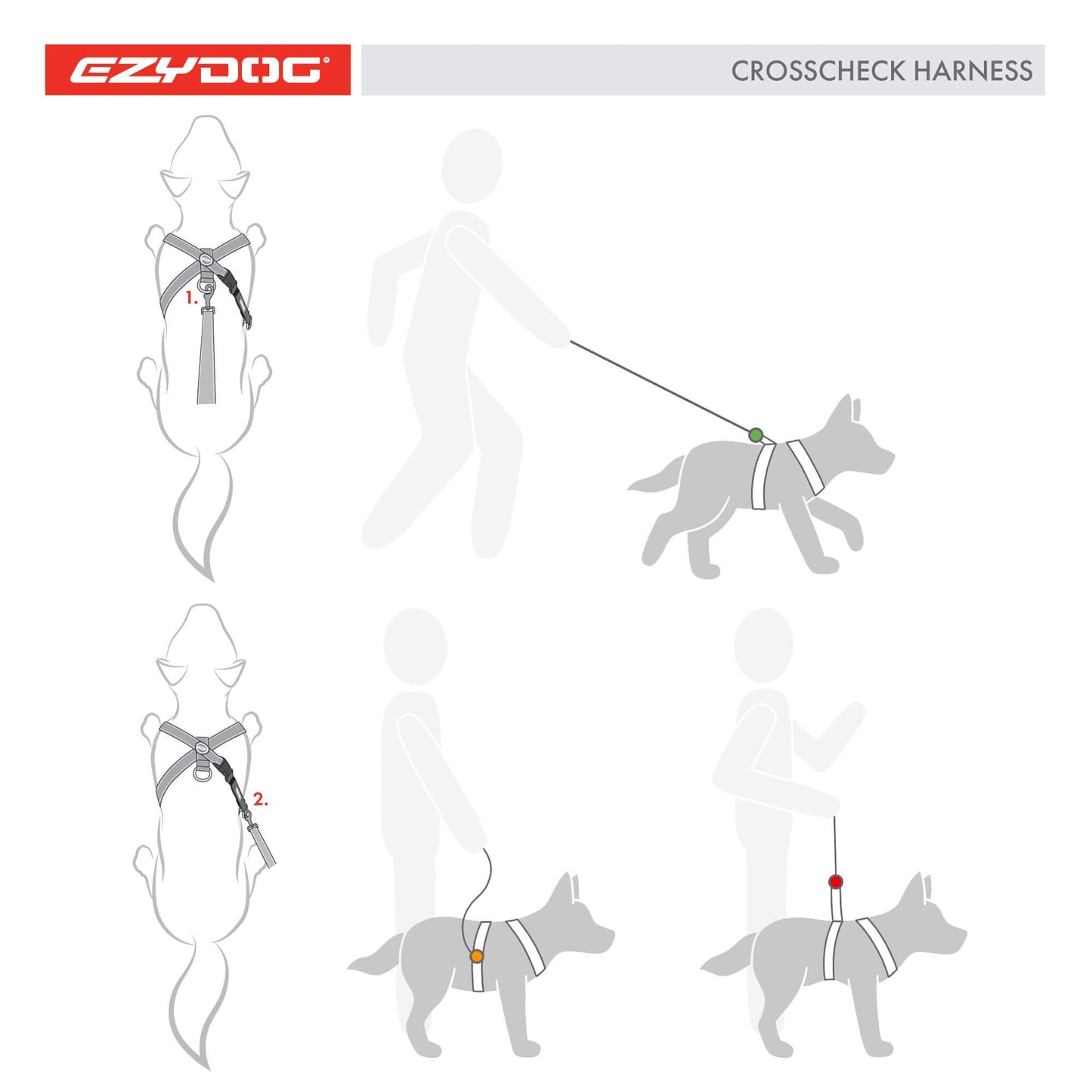 EzyDog Cross Check Training Harness Red