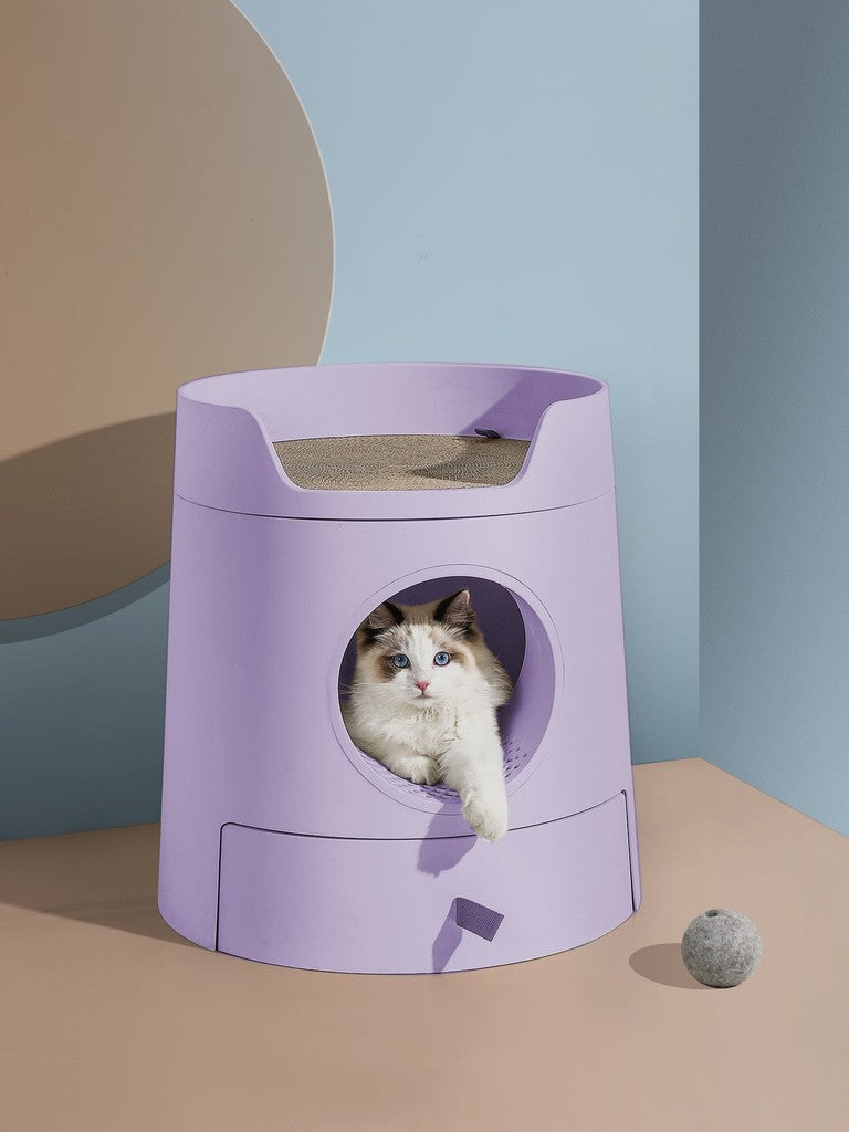 MICHU XL Castle 2-in-1 Semi-Closed Cat Litter Box