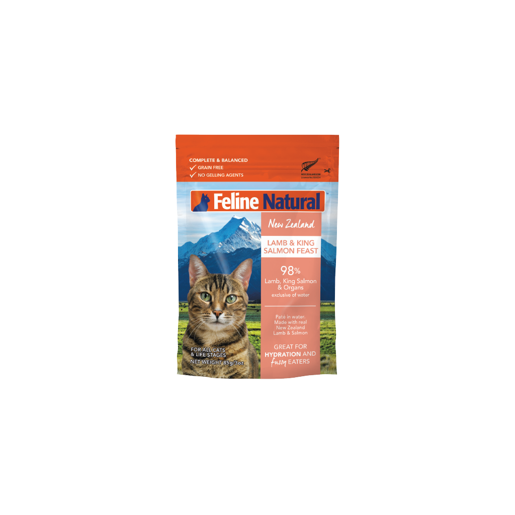 Feline Natural Lamb & King Salmon Feast Pouch Cat Food 85g