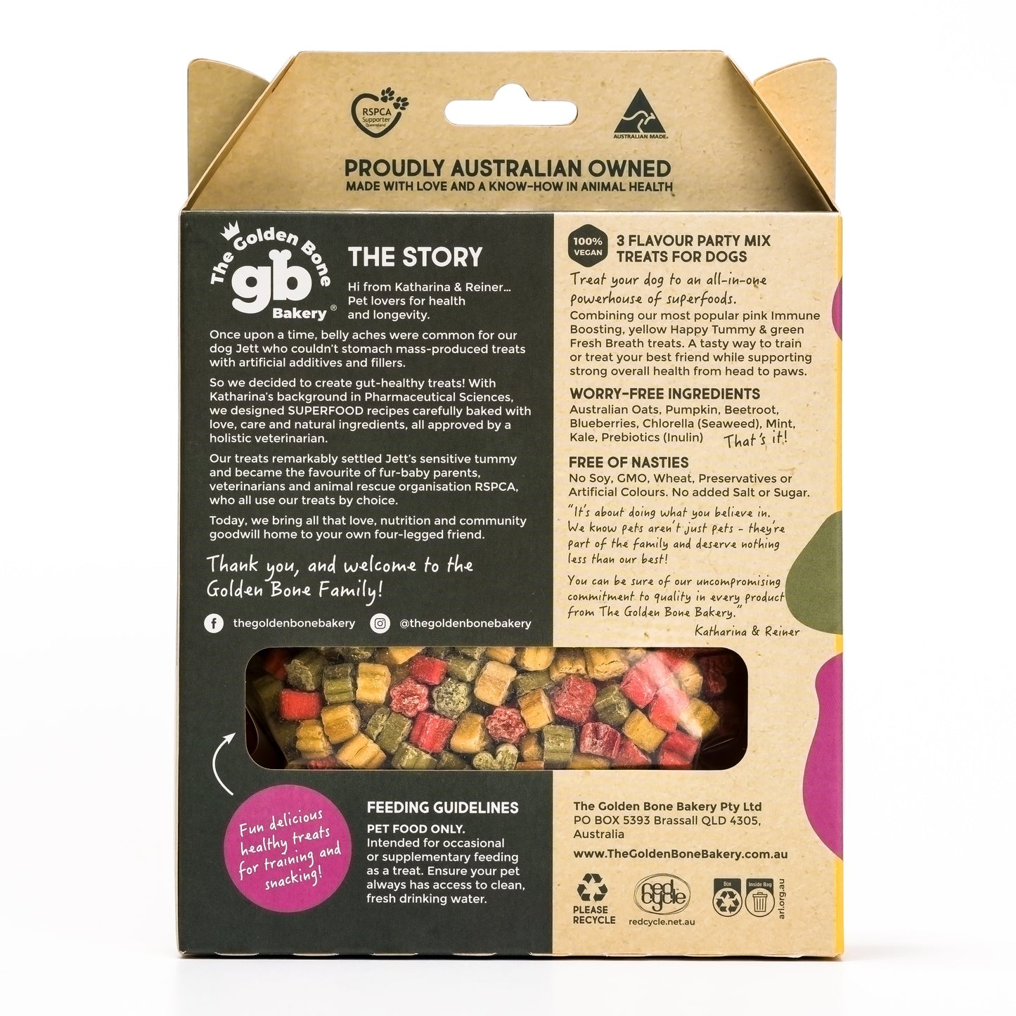 THE GOLDEN BONE BAKERY 3 Flavour Party Mix Superfood treats 280g