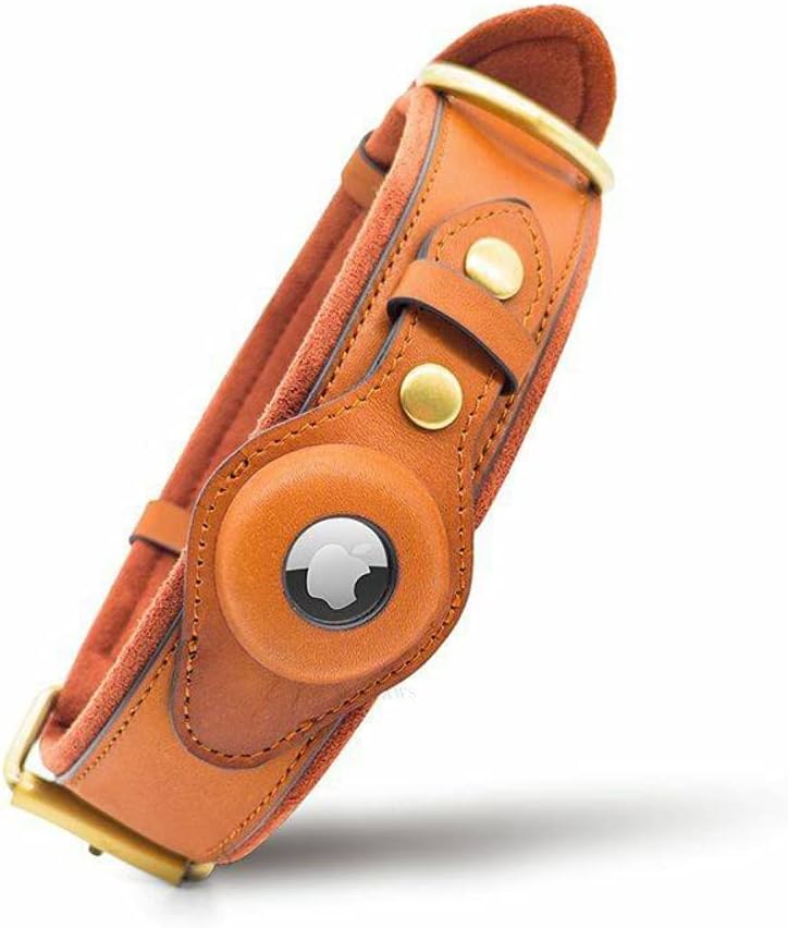 Leather AirTag Dog Collar by Dogs in Town