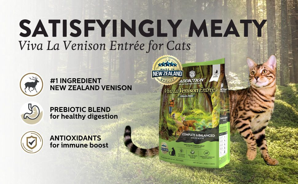 ADDICTION CAT Viva La Venison Grain-Free Immune Boost All Life Stages Cat Food 1.8kg
