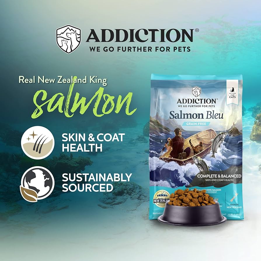 ADDICTION Salmon Bleu Grain-Free Skin and Coat Healthy All Life Stages Cat Food 1.8kg