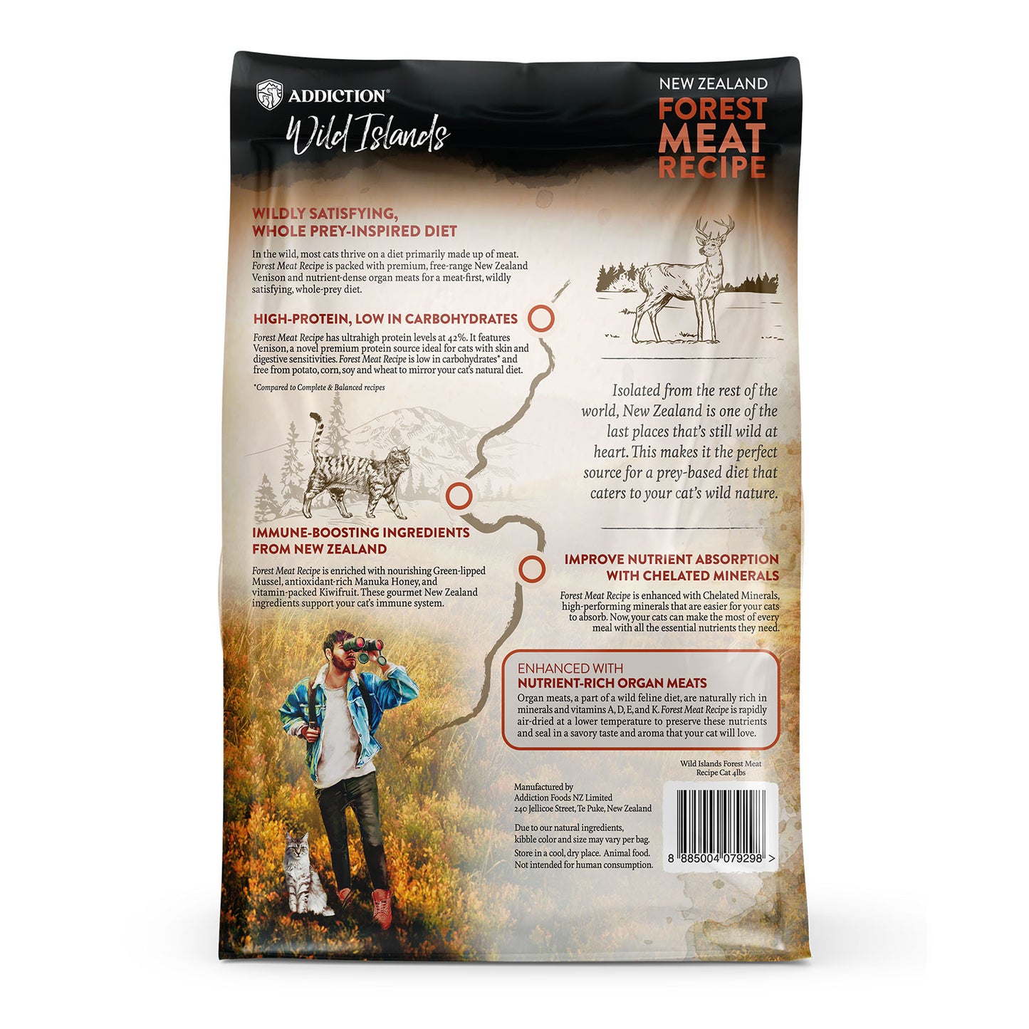 ADDICTION CAT Wild Islands - Forest Meat  Grain-Free, High Protein  All Life Stages Cat Food 1.8kg