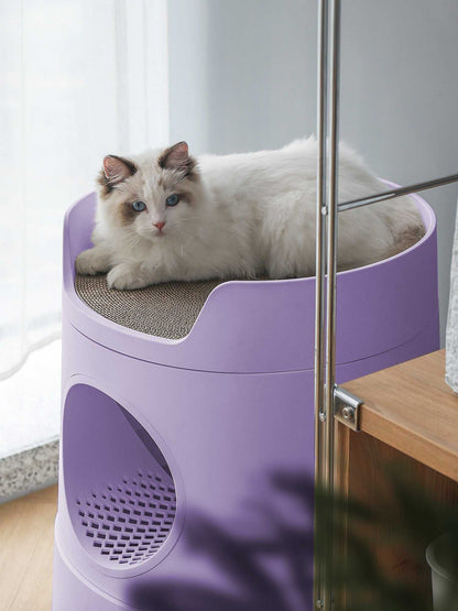 MICHU XL Castle 2-in-1 Semi-Closed Cat Litter Box