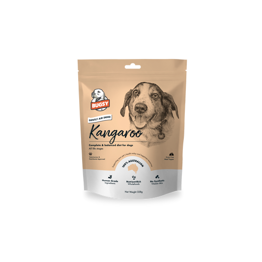 Bugsy's KANGAROO Air Dried Raw Premium Complete Food for Dogs 328g