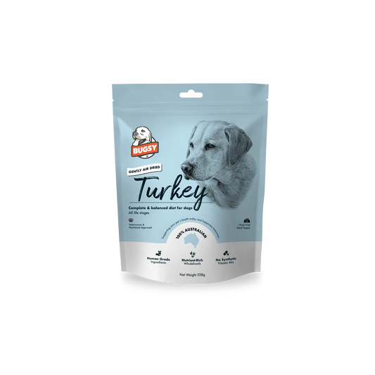 Bugsy's TURKEY Air Dried Raw Premium Complete Food for Dogs 328g