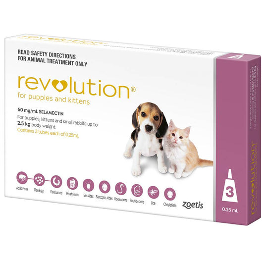 REVOLUTION Pink For Puppies & Kittens (3 x 0.25mL tubes)