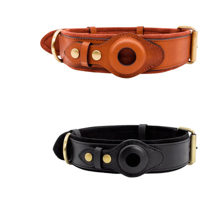 Leather AirTag Dog Collar by Dogs in Town