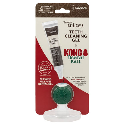 TropiClean Enticers Teeth Cleaning Gel + KONG Dental Ball