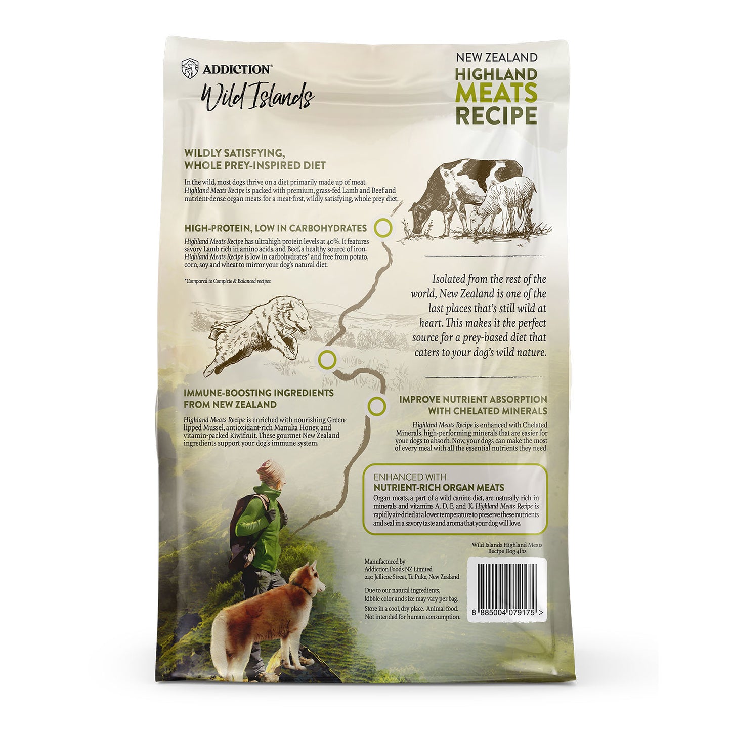 ADDICTION Wild Islands Highland Meats Grain-Free, High Protein All Life Stages Dog Food 1.8kg