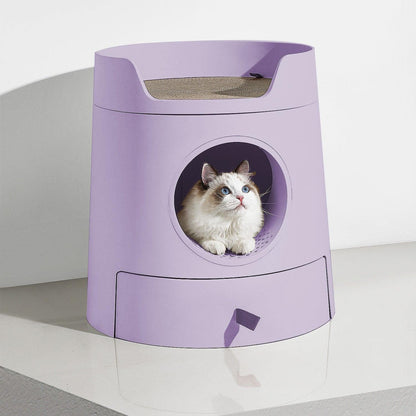 MICHU XL Castle 2-in-1 Semi-Closed Cat Litter Box