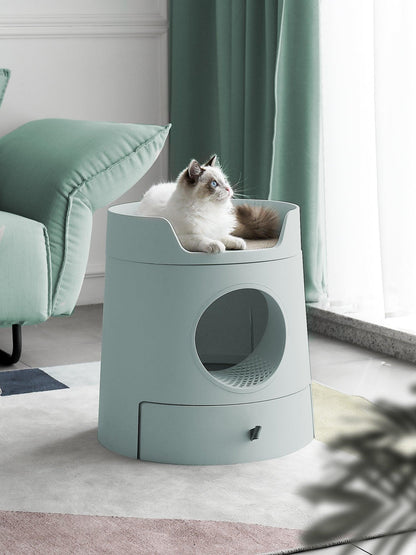 MICHU XL Castle 2-in-1 Semi-Closed Cat Litter Box