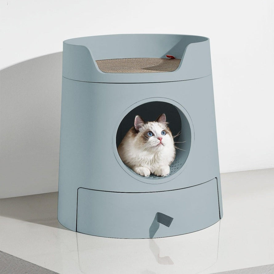 MICHU XL Castle 2-in-1 Semi-Closed Cat Litter Box