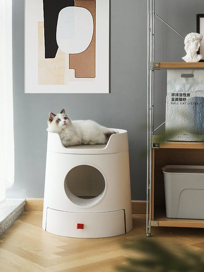 MICHU XL Castle 2-in-1 Semi-Closed Cat Litter Box