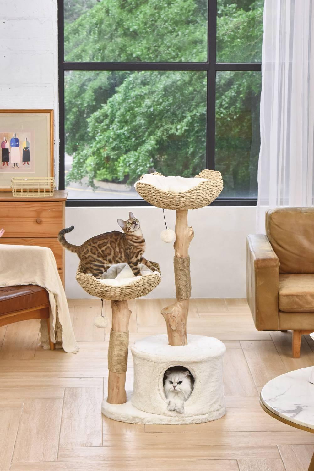 MICHU Premium Real Wood Cat Tower / Large