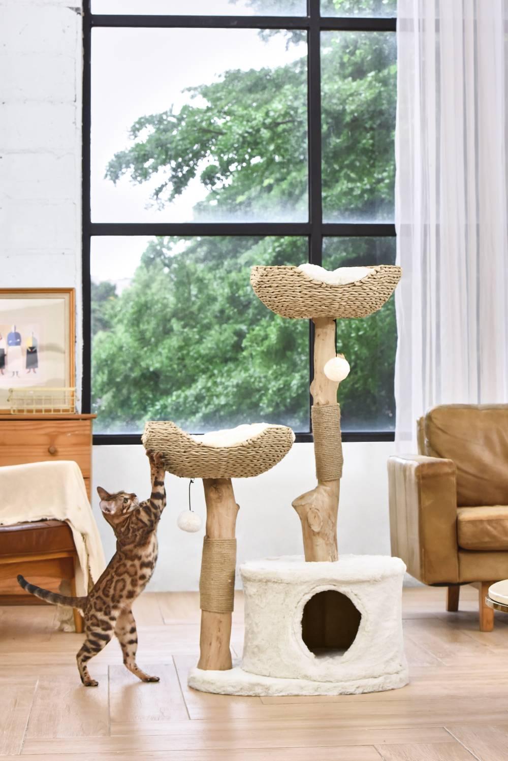 MICHU Premium Real Wood Cat Tower / Large