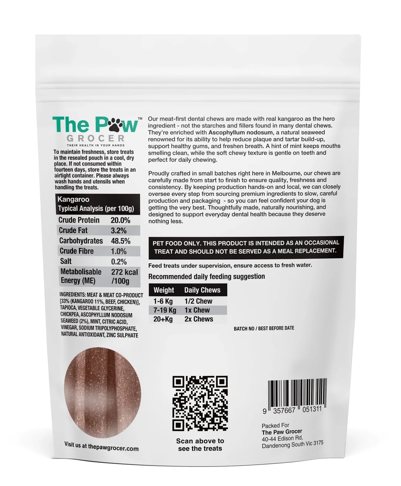 Paw Grocer - Fresh Breath Dental Chews Kangaroo