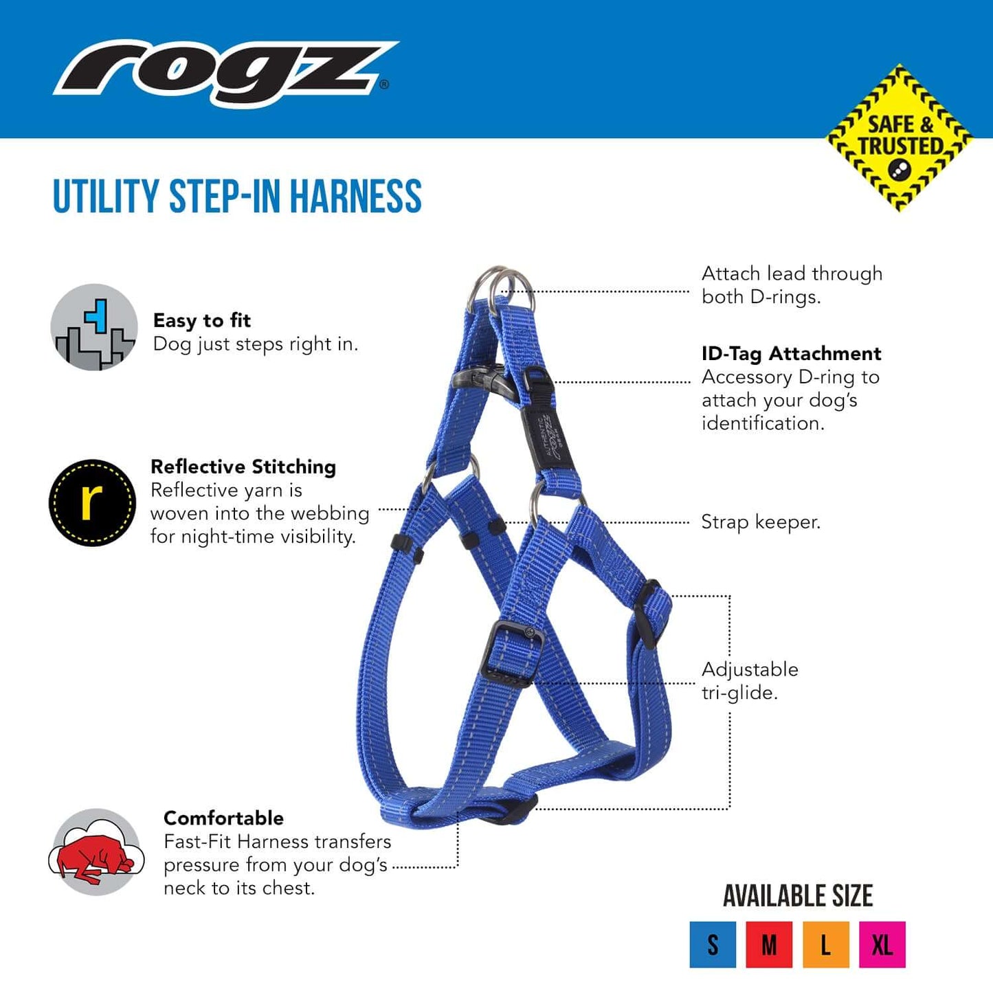 Rogz Classic Step-In Harness Black