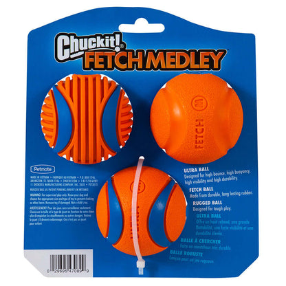 Chuckit! FETCH MEDLEY BALLS GEN3 Medium 6cm - 3pk