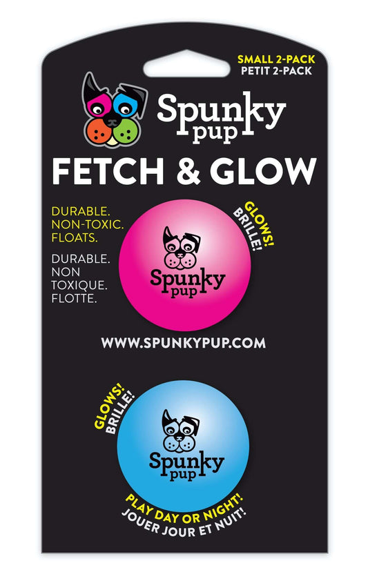 Spunky Pup Fetch and Glow Ball 2 Pack