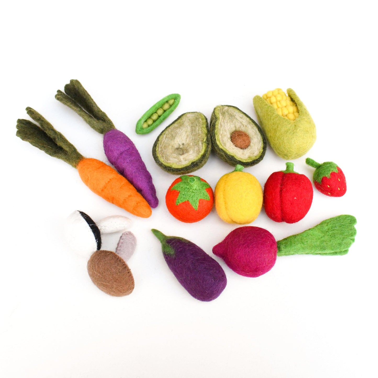 TARA TREASURES Felt Vegetables & Fruits Toys for Cats / Assorted