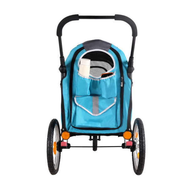 Ibiyaya Happy Pet Trailer / Jogger with Bicycle Attachment 2.0 - Blue