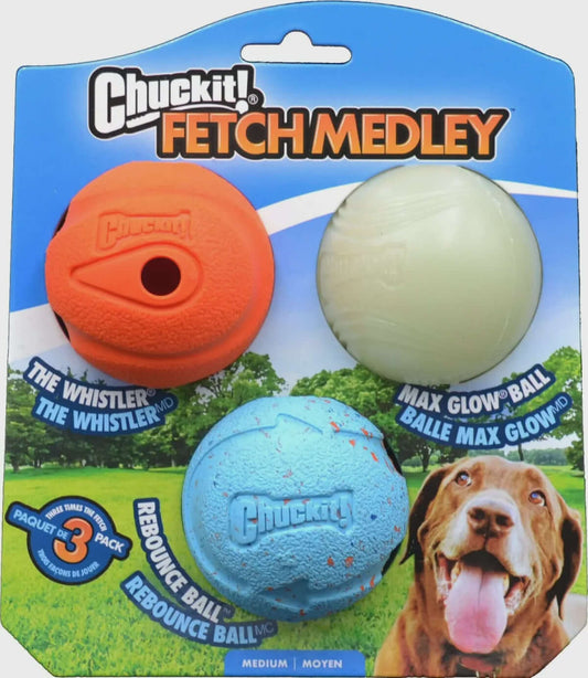 Chuckit! FETCH MEDLEY BALLS GEN1 Medium 6cm - 3pk