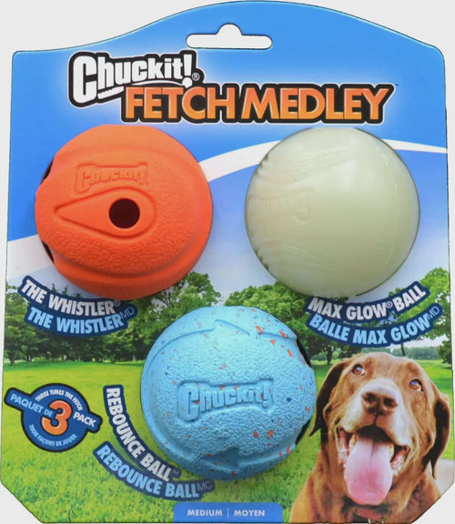 Chuckit! Fetch Medley Ball Dog Toys - 3 Pack