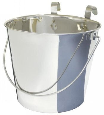 Zeez® SS Flat Sided Bucket Pail 6.5Litres - Two Hooks