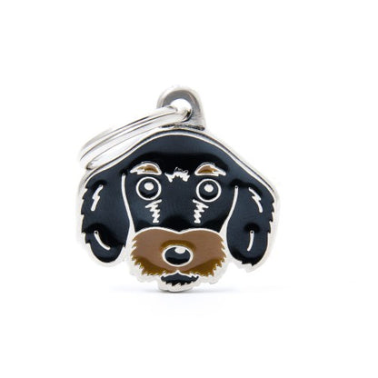 MyFamily Dog ID Tag / Black & Tan Wire-Haired Dachshund